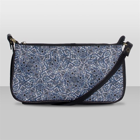 Blue Ornament Complex Mosaic Print Pattern Leather Shoulder Clutch Bag from ArtsNow.com Front