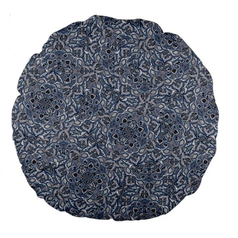 Blue Ornament Complex Mosaic Print Pattern Large 18  Premium Round Cushions from ArtsNow.com Back