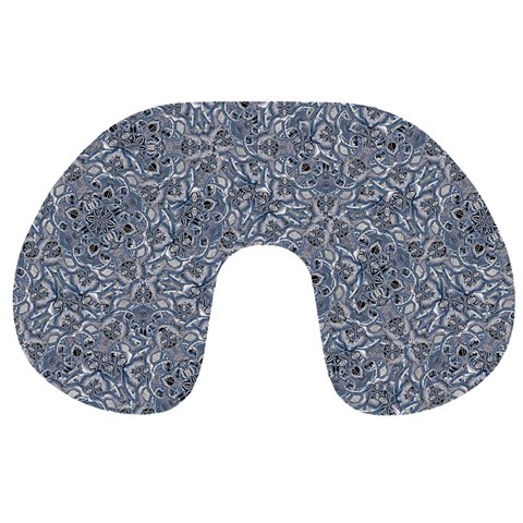 Blue Ornament Complex Mosaic Print Pattern Travel Neck Pillow from ArtsNow.com Front