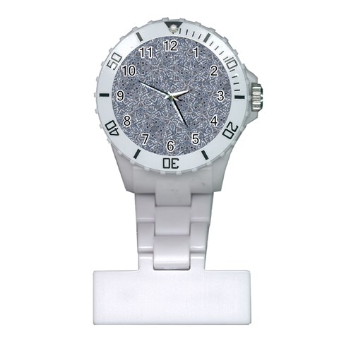 Blue Ornament Complex Mosaic Print Pattern Plastic Nurses Watch from ArtsNow.com Front