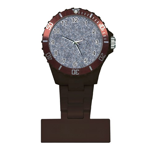 Blue Ornament Complex Mosaic Print Pattern Plastic Nurses Watch from ArtsNow.com Front