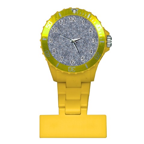 Blue Ornament Complex Mosaic Print Pattern Plastic Nurses Watch from ArtsNow.com Front