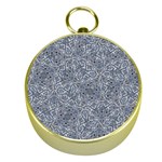 Blue Ornament Complex Mosaic Print Pattern Gold Compasses