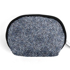 Blue Ornament Complex Mosaic Print Pattern Accessory Pouch (Medium) from ArtsNow.com Front