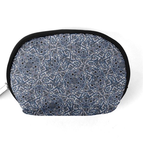 Blue Ornament Complex Mosaic Print Pattern Accessory Pouch (Medium) from ArtsNow.com Back