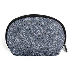 Blue Ornament Complex Mosaic Print Pattern Accessory Pouch (Large) from ArtsNow.com Front