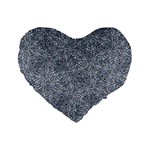 Blue Ornament Complex Mosaic Print Pattern Standard 16  Premium Flano Heart Shape Cushions