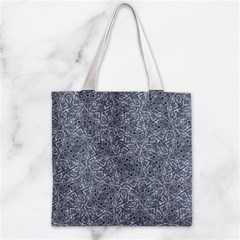 Blue Ornament Complex Mosaic Print Pattern Zipper Grocery Tote Bag from ArtsNow.com Back