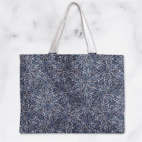 Blue Ornament Complex Mosaic Print Pattern Zipper Mini Tote Bag from ArtsNow.com Back