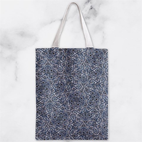 Blue Ornament Complex Mosaic Print Pattern Zipper Classic Tote Bag from ArtsNow.com Back