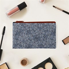 Blue Ornament Complex Mosaic Print Pattern Cosmetic Bag (XS) from ArtsNow.com Front