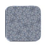 Blue Ornament Complex Mosaic Print Pattern Square Metal Box (Black)