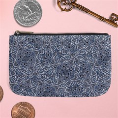 Blue Ornament Complex Mosaic Print Pattern Large Coin Purse from ArtsNow.com Front