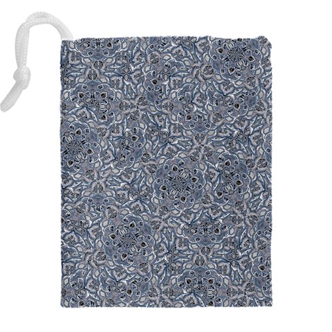 Blue Ornament Complex Mosaic Print Pattern Drawstring Pouch (5XL) from ArtsNow.com Back