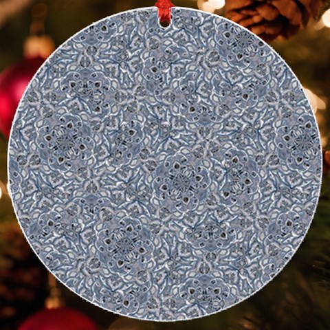 Blue Ornament Complex Mosaic Print Pattern UV Print Acrylic Ornament Round from ArtsNow.com Front