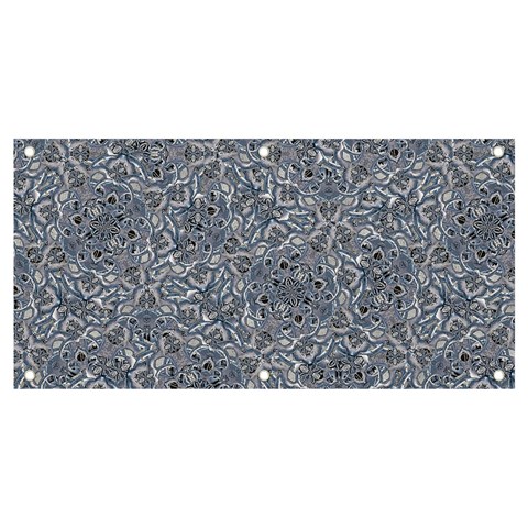 Blue Ornament Complex Mosaic Print Pattern Banner and Sign 4  x 2  from ArtsNow.com Front