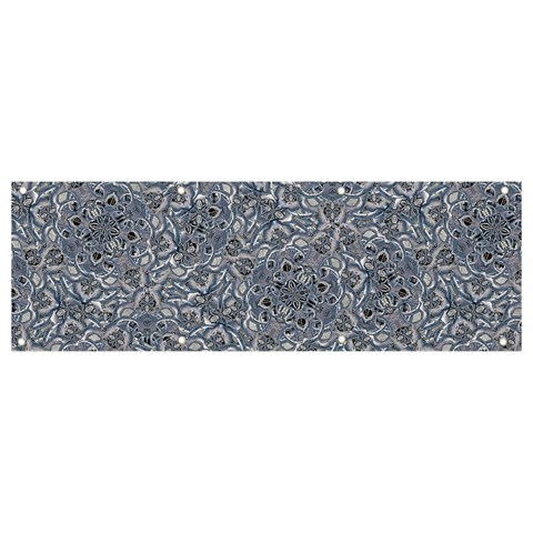 Blue Ornament Complex Mosaic Print Pattern Banner and Sign 9  x 3  from ArtsNow.com Front