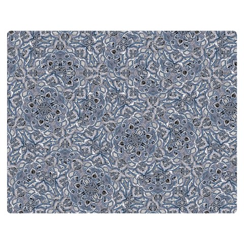 Blue Ornament Complex Mosaic Print Pattern Premium Plush Fleece Blanket (Medium) from ArtsNow.com 60 x50  Blanket Front