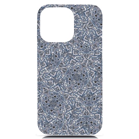 Blue Ornament Complex Mosaic Print Pattern iPhone 14 Pro Max Black UV Print PC Hardshell Case from ArtsNow.com Front