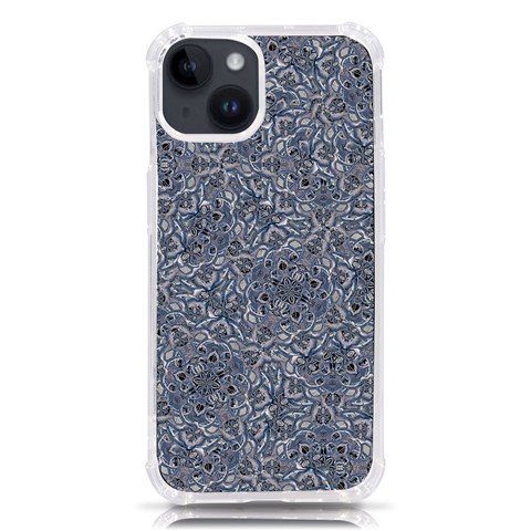 Blue Ornament Complex Mosaic Print Pattern iPhone 14 TPU UV Print Case from ArtsNow.com Front