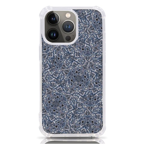 Blue Ornament Complex Mosaic Print Pattern iPhone 13 Pro TPU UV Print Case from ArtsNow.com Front