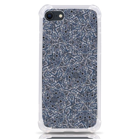 Blue Ornament Complex Mosaic Print Pattern iPhone SE from ArtsNow.com Front