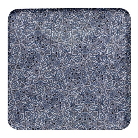 Blue Ornament Complex Mosaic Print Pattern Square Glass Fridge Magnet (4 pack) from ArtsNow.com Front