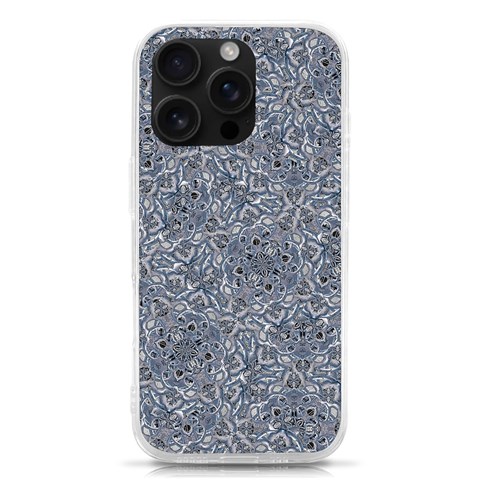 Blue Ornament Complex Mosaic Print Pattern iPhone 16 Pro TPU UV Print Case from ArtsNow.com Front