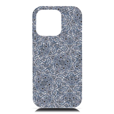 Blue Ornament Complex Mosaic Print Pattern iPhone 16 Pro Max Black UV Print PC Hardshell Case from ArtsNow.com Front