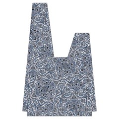 Blue Ornament Complex Mosaic Print Pattern Japanese Wrist Knot Bag from ArtsNow.com Front