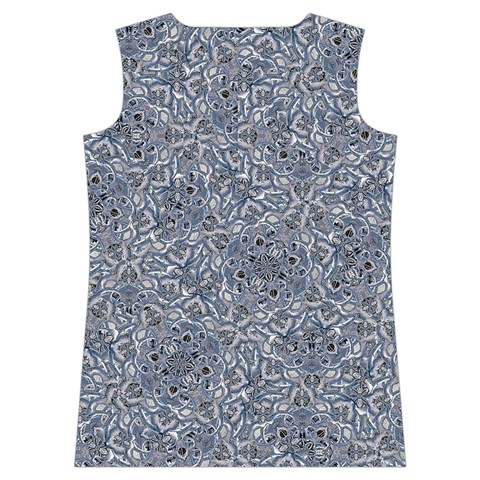 Blue Ornament Complex Mosaic Print Pattern Women s Basketball Tank Top from ArtsNow.com Back