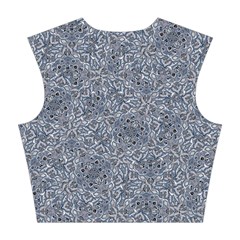 Blue Ornament Complex Mosaic Print Pattern Cotton Crop Top from ArtsNow.com Back