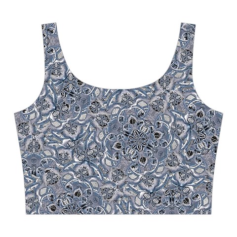 Blue Ornament Complex Mosaic Print Pattern Midi Sleeveless Dress from ArtsNow.com Top Back