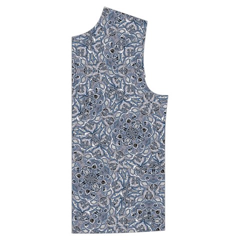 Blue Ornament Complex Mosaic Print Pattern Men s High Neck Button Up Puffer Vest from ArtsNow.com Front Left