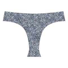 Blue Ornament Complex Mosaic Print Pattern Cross Back Hipster Bikini Set from ArtsNow.com Front Under