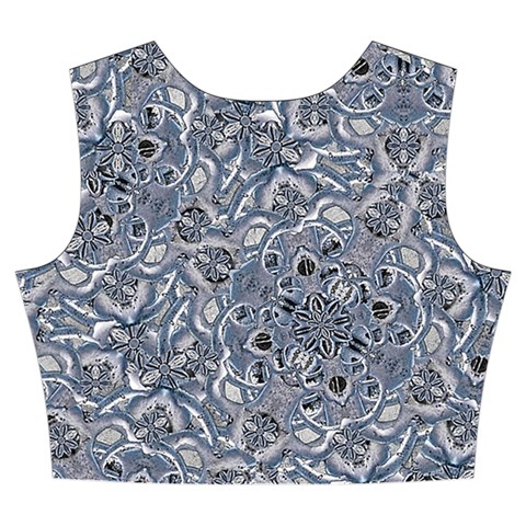 Blue Ornament Complex Mosaic Print Pattern Women s Crop Top Pleated Skater Rave Skirt from ArtsNow.com Back