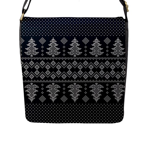 Winter Wonderland Pattern Flap Closure Messenger Bag (L) from ArtsNow.com Front