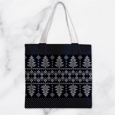 Winter Wonderland Pattern Zipper Grocery Tote Bag from ArtsNow.com Back