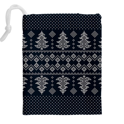 Winter Wonderland Pattern Drawstring Pouch (5XL) from ArtsNow.com Back