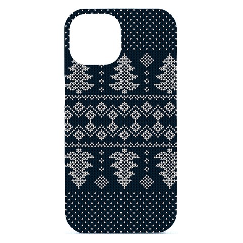 Winter Wonderland Pattern iPhone 15 Black UV Print PC Hardshell Case from ArtsNow.com Front