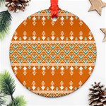 Winter Wonderland Seamless Pattern: Christmas Trees & Snowflakes on Dark Background Ornament (Round)