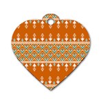 Winter Wonderland Seamless Pattern: Christmas Trees & Snowflakes on Dark Background Dog Tag Heart (One Side)