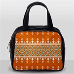 Winter Wonderland Seamless Pattern: Christmas Trees & Snowflakes on Dark Background Classic Handbag (One Side)