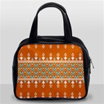 Winter Wonderland Seamless Pattern: Christmas Trees & Snowflakes on Dark Background Classic Handbag (Two Sides)