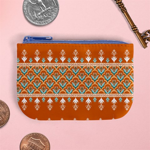 Winter Wonderland Seamless Pattern: Christmas Trees & Snowflakes on Dark Background Mini Coin Purse from ArtsNow.com Front