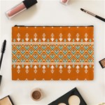 Winter Wonderland Seamless Pattern: Christmas Trees & Snowflakes on Dark Background Cosmetic Bag (Large)