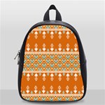 Winter Wonderland Seamless Pattern: Christmas Trees & Snowflakes on Dark Background School Bag (Small)