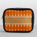 Winter Wonderland Seamless Pattern: Christmas Trees & Snowflakes on Dark Background Mini Toiletries Bag (One Side)