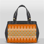 Winter Wonderland Seamless Pattern: Christmas Trees & Snowflakes on Dark Background Oversize Office Handbag