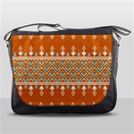 Winter Wonderland Seamless Pattern: Christmas Trees & Snowflakes on Dark Background Messenger Bag